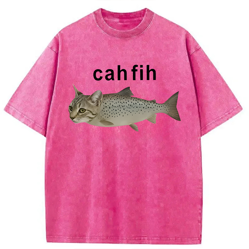 Modecanvas Cah Fih DTG Printing Washed T-Shirt-modecanvas