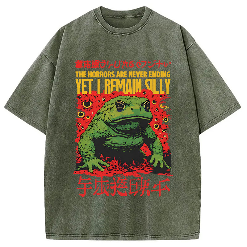 Modecanvas The Horrors Are Never Ending DTG Printing Washed T-Shirt