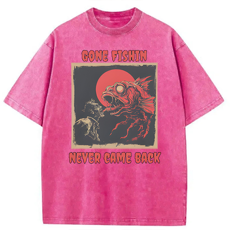 Modecanvas Zombie Fish DTG Printing Washed T-Shirt-modecanvas
