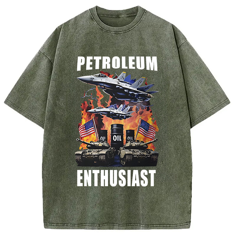 Modecanvas Petroleum Enthusiast Washed T-Shirt-modecanvas