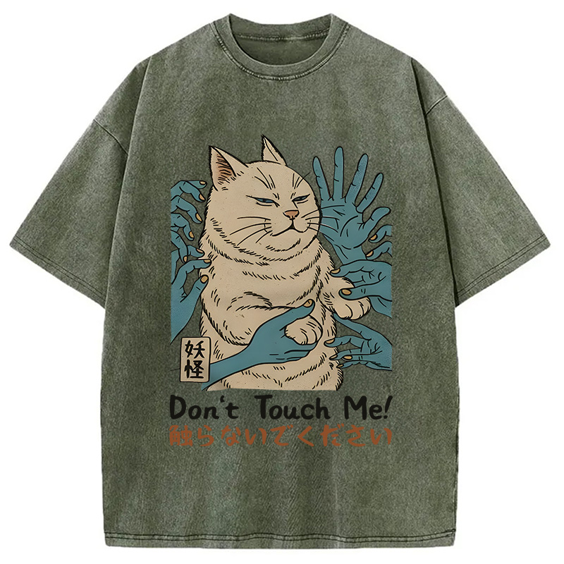 Modecanvas Dont Touch Me DTG Printing Washed T-Shirt-modecanvas