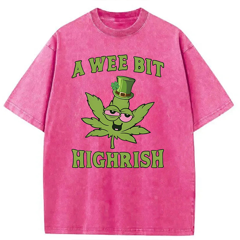 Modecanvas A Wee Bit Highrish DTG Printing Washed T-Shirt-modecanvas