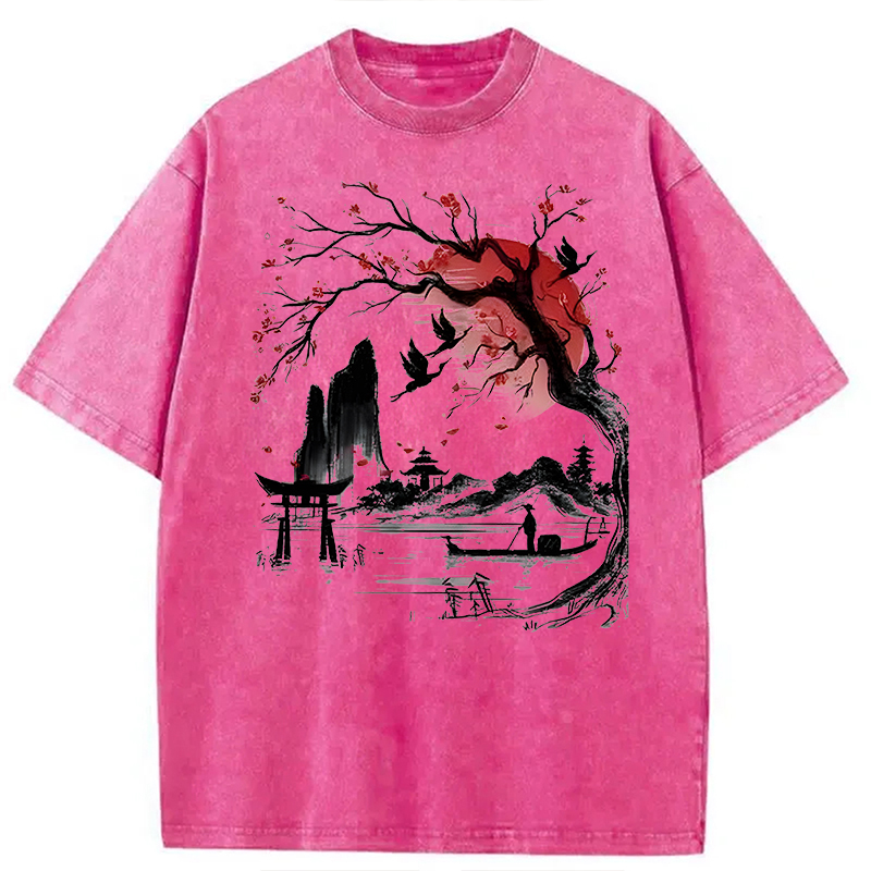 Modecanvas Japanese Dream DTG Printing Washed T-Shirt