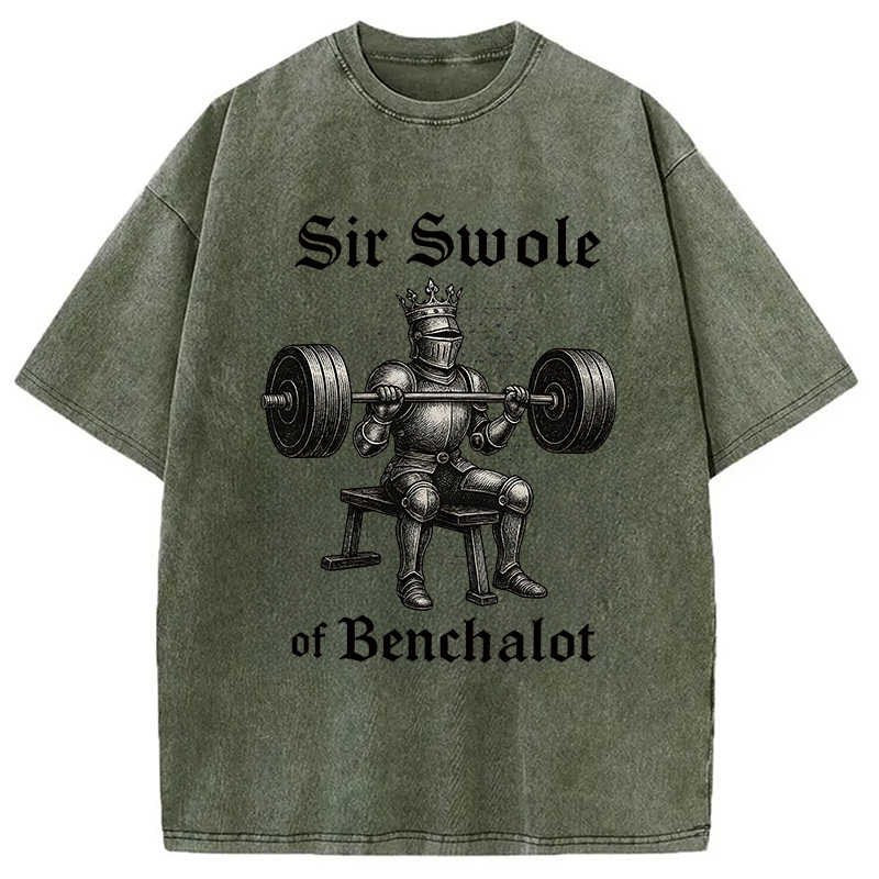 Modecanvas Sir Swole of Benchalot Gym DTG Printing Washed T-Shirt