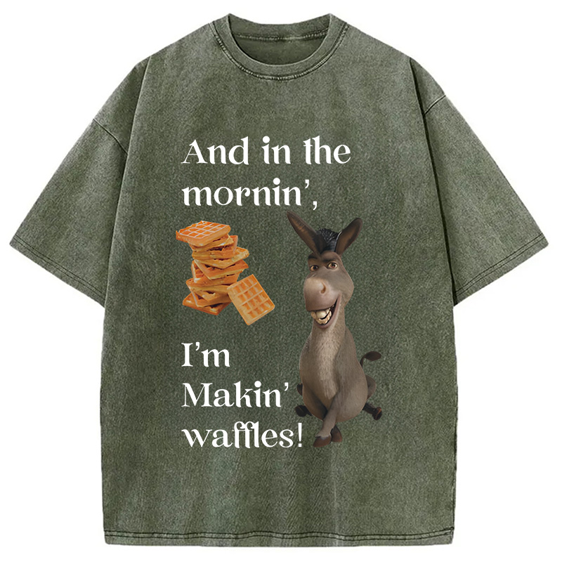 Modecanvas Donkey Funny Meme DTG Printing Washed T-Shirt