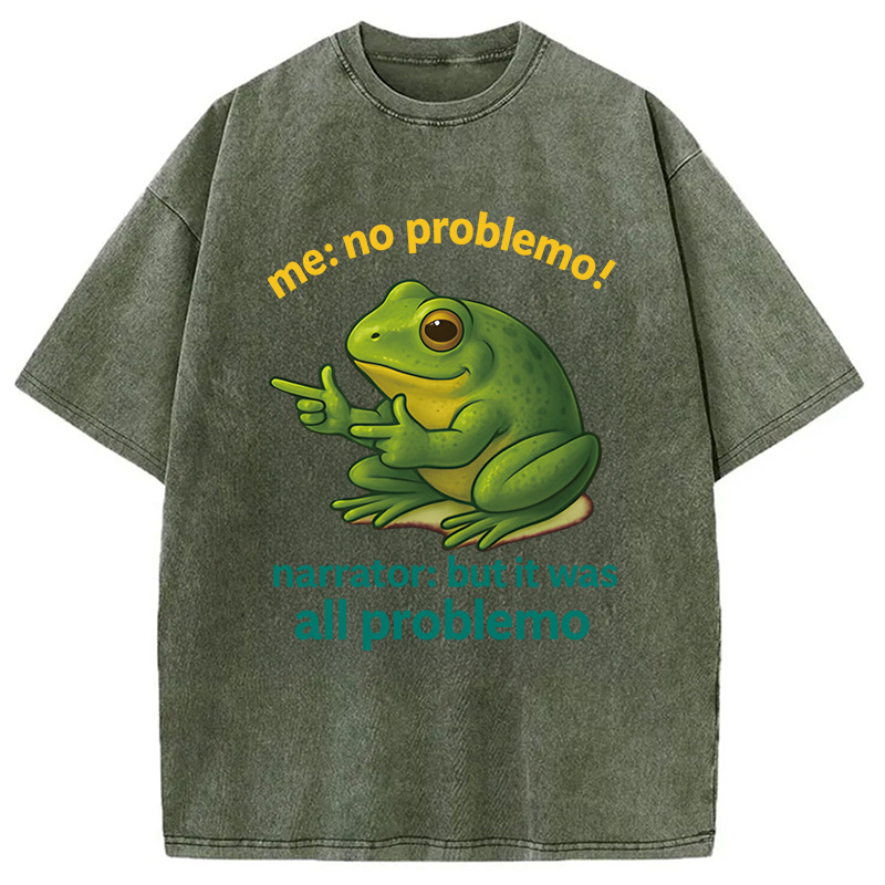 Modecanvas No Problemo Frog DTG Printing Washed T-Shirt