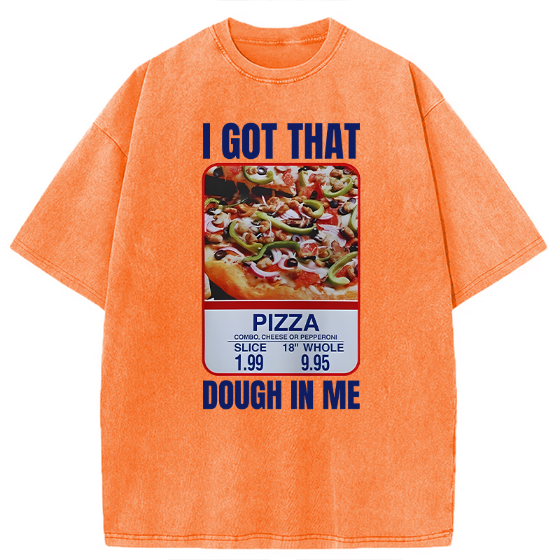 Modecanvas Fun Pizza Meme DTG Printing Washed T-Shirt
