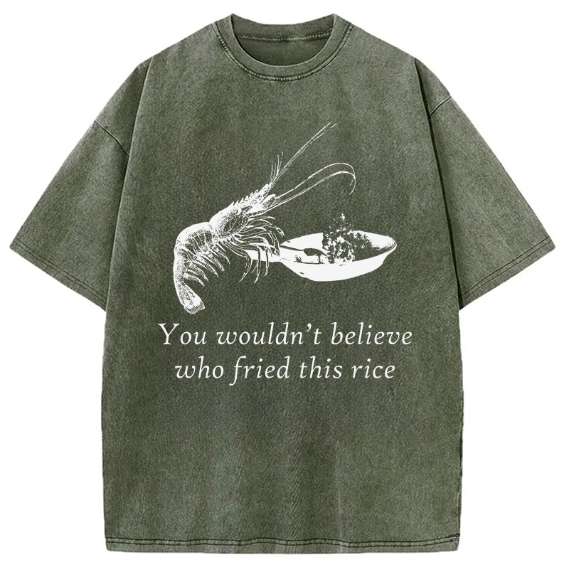 Modecanvas Shrimp Fried Rice DTG Printing Washed T-Shirt