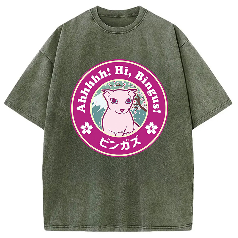 Modecanvas Kawaii Hi Bingus Washed T-Shirt