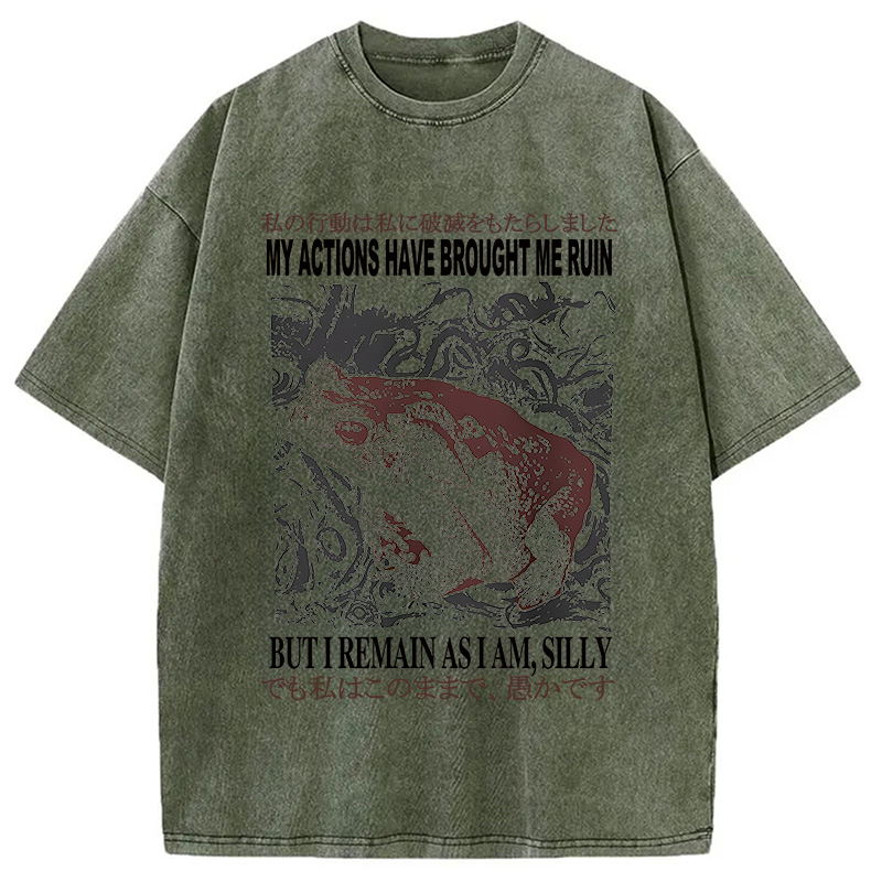 Modecanvas My Actions Brought Me Ruin Vintage DTG Printing Washed T-Shirt