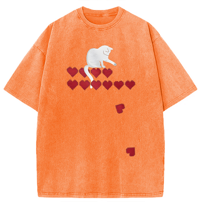 Modecanvas Killing Lives Cat DTG Printing Washed T-Shirt