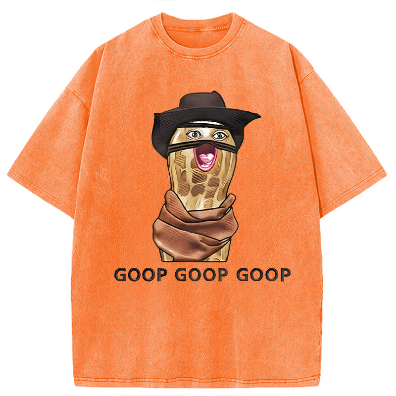 Modecanvas The Burnt Peanut Goop Funny Meme DTG Printing Washed T-Shirt