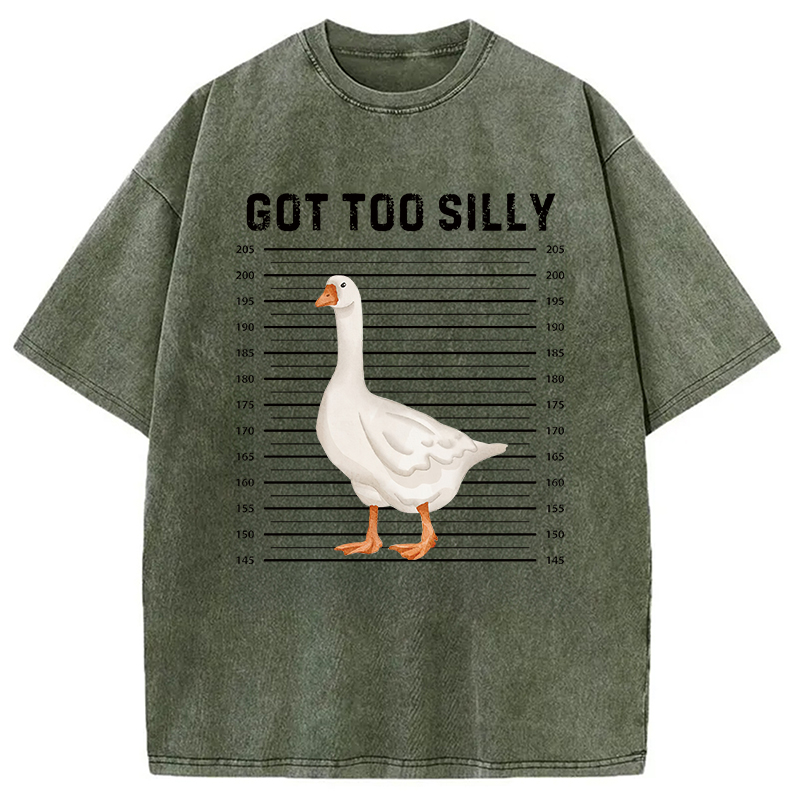 Modecanvas Funny Silly Goose Meme Washed T-Shirt