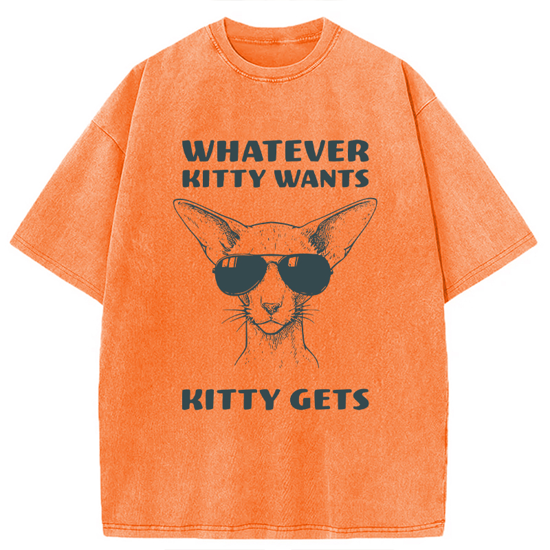 Modecanvas Oriental Shorthair Cat DTG Printing Washed T-Shirt