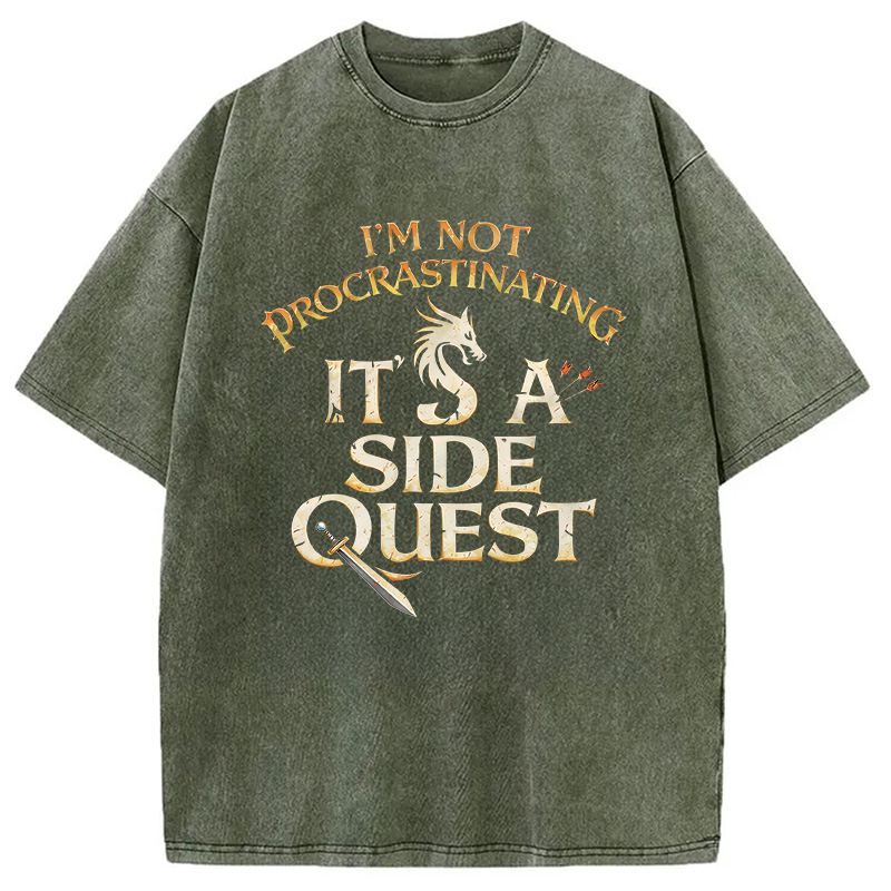 Modecanvas Side Quest Dragon DTG Printing Washed T-Shirt