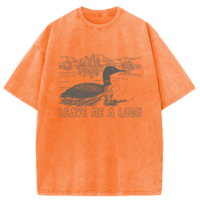 Modecanvas Loon Bird Pun DTG Printing Washed T-Shirt