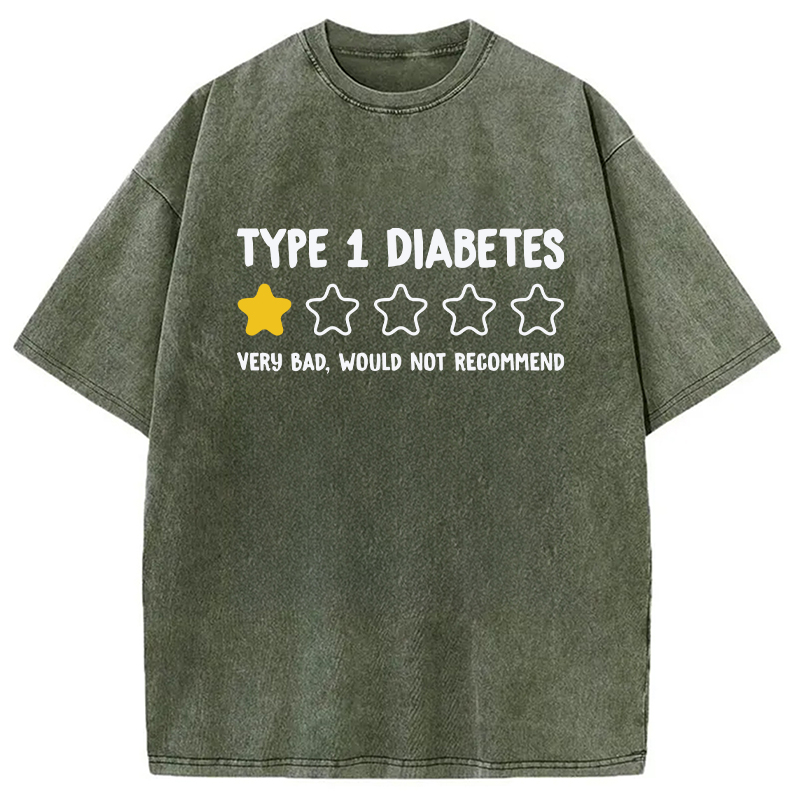 Modecanvas Type 1 Diabetes Very Bad Washed T-Shirt