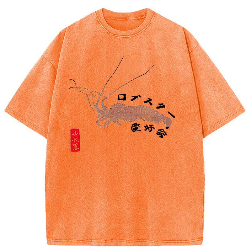 Modecanvas Lobster Lover Club DTG Printing Washed T-Shirt