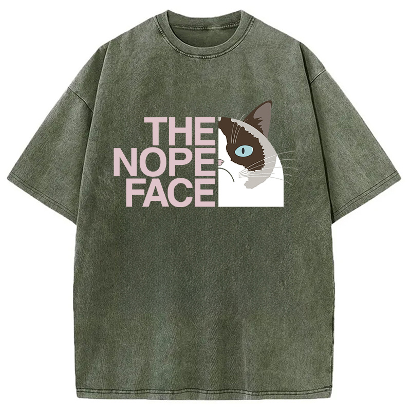Modecanvas The Nope Face DTG Printing Washed T-Shirt