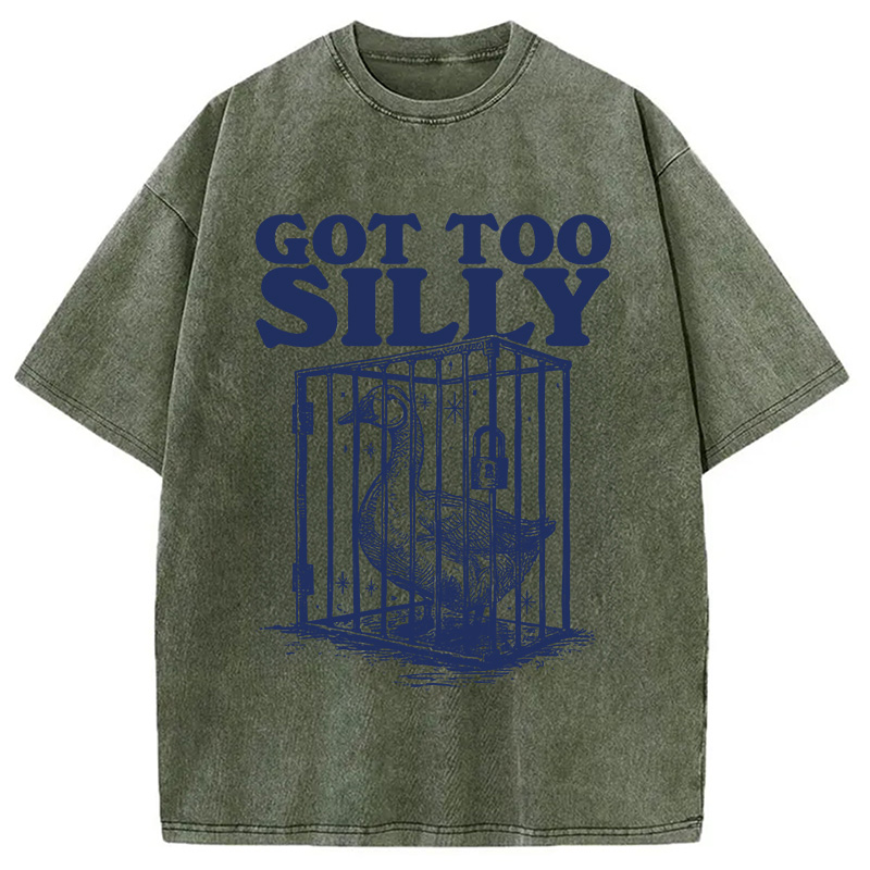 Modecanvas Got Too Silly DTG Printing Washed T-Shirt