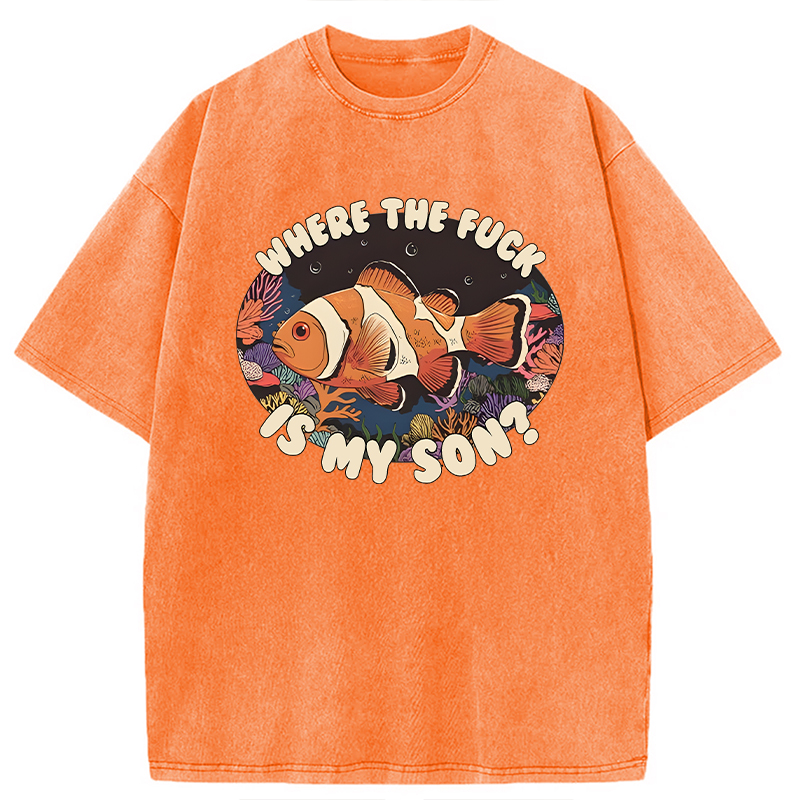 Modecanvas Where the F Is My Son? DTG Printing Washed T-Shirt