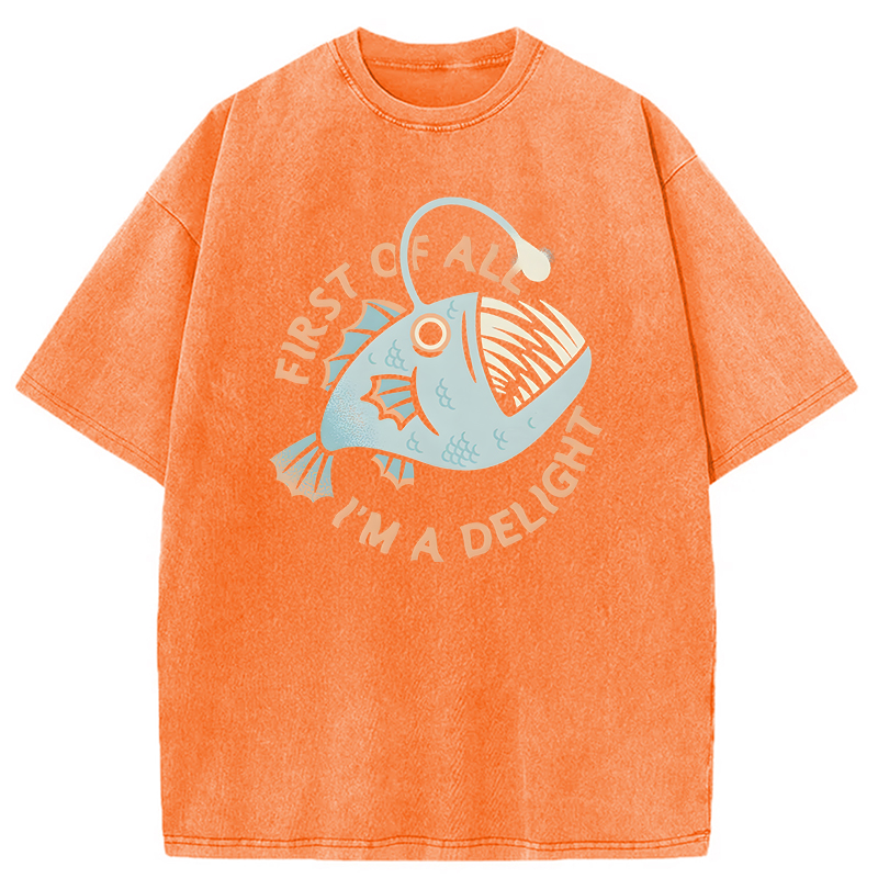 Modecanvas First Of All I'm A Delight DTG Printing Washed T-Shirt