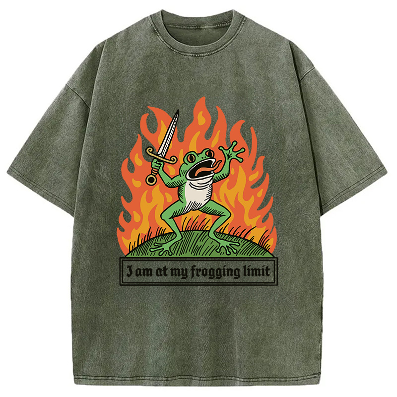 Modecanvas I Am At My Frogging Limit DTG Printing Washed T-Shirt