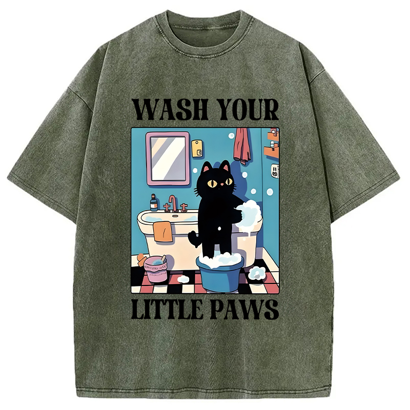 Modecanvas Wash Your Little Paws DTG Printing Washed T-Shirt