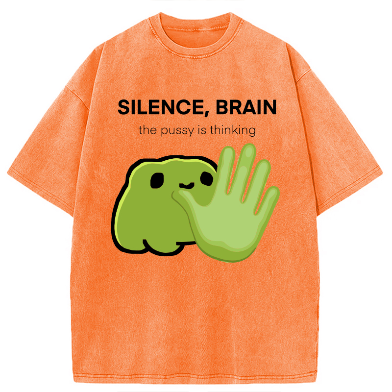 Modecanvas Silence, Brain DTG Printing Washed T-Shirt