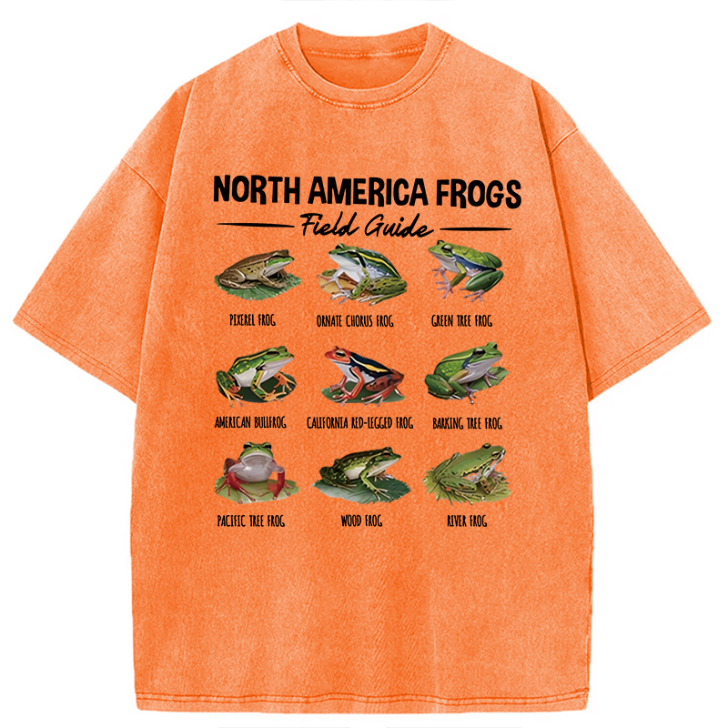 Modecanvas North America Frogs DTG Printing Washed T-Shirt