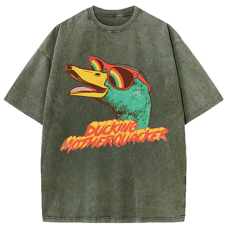 Modecanvas Ducking Motherquacker DTG Printing Washed T-Shirt