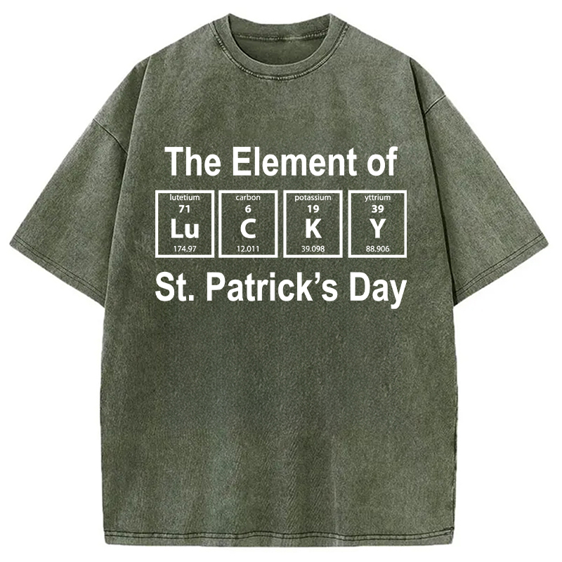 Modecanvas The Element Of Saint Patricks Day DTG Printing Washed T-Shirt