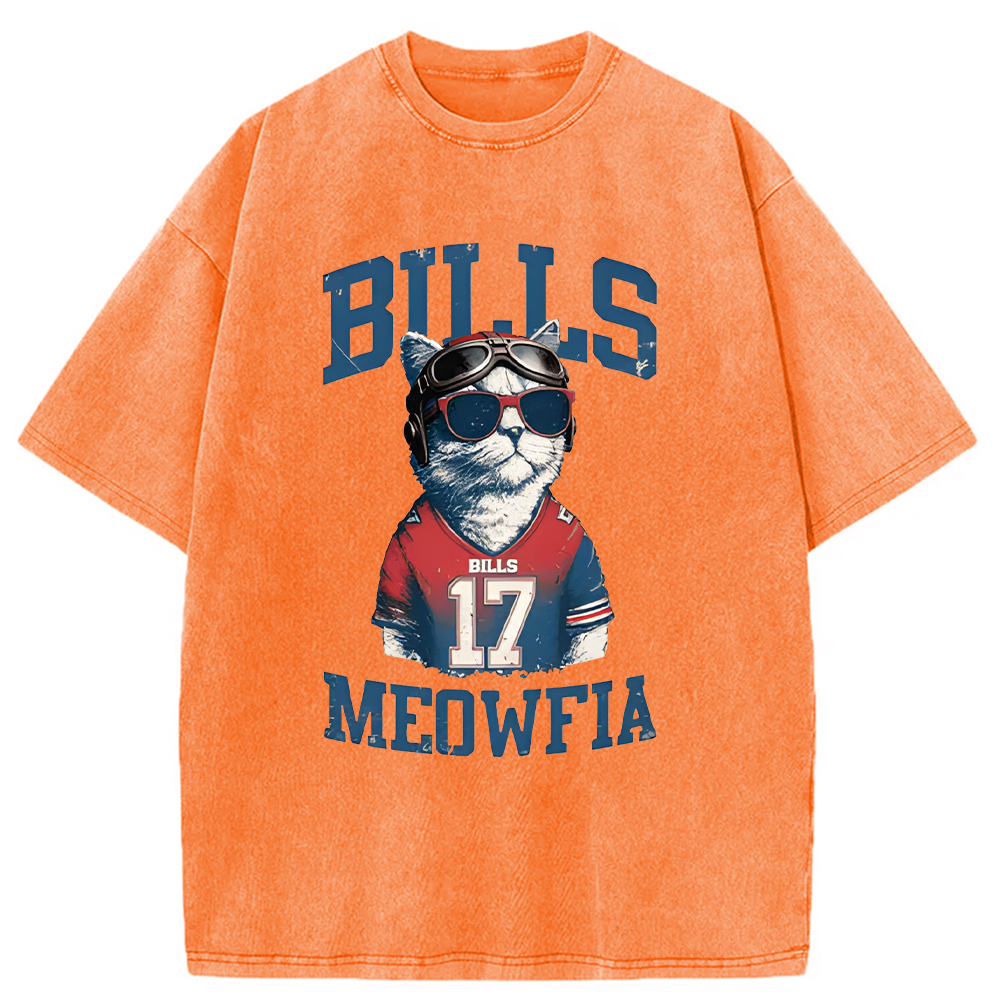Modecanvas Bills Meowfia Cat DTG Printing Washed T-Shirt