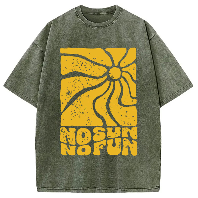 Modecanvas No Sun No Fun DTG Printing Washed T-Shirt