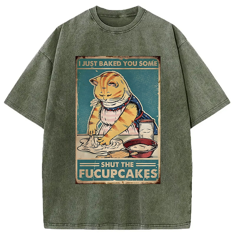 Modecanvas Shut The Fucupcakes DTG Printing Washed T-Shirt