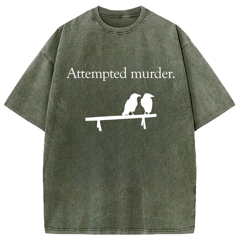 Modecanvas Attempted Murder DTG Printing Washed T-Shirt
