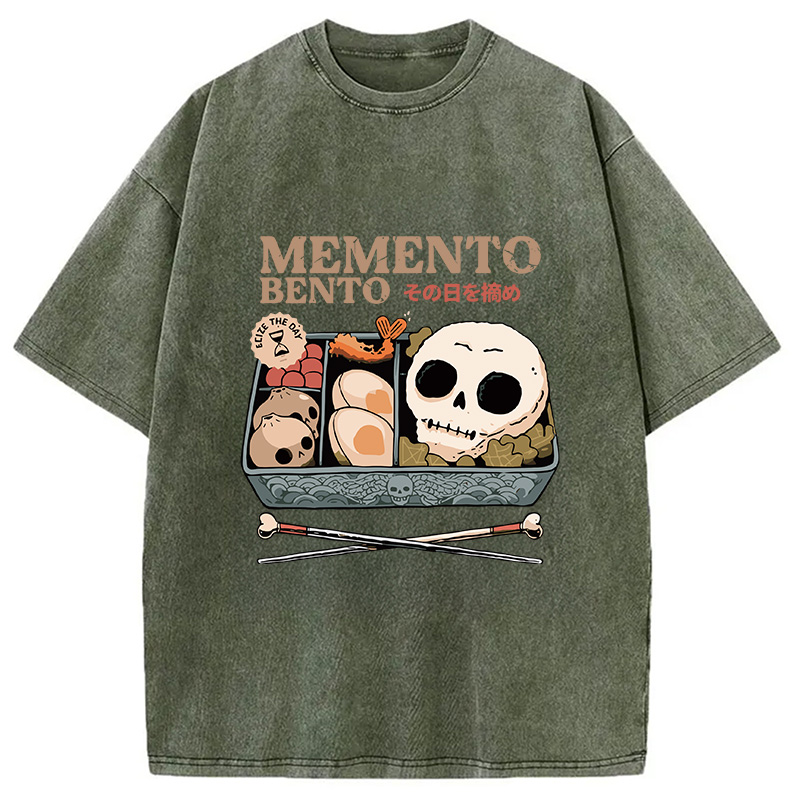 Modecanvas Memento Bento Skull Washed T-Shirt