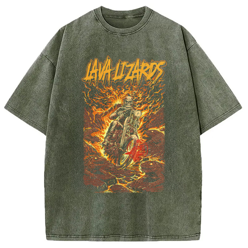 Modecanvas Lava Lizards DTG Printing Washed T-Shirt