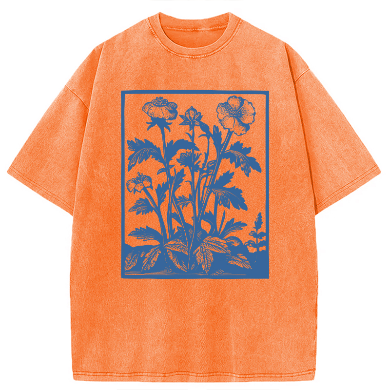 Modecanvas Wildflowers Washed T-Shirt-modecanvas