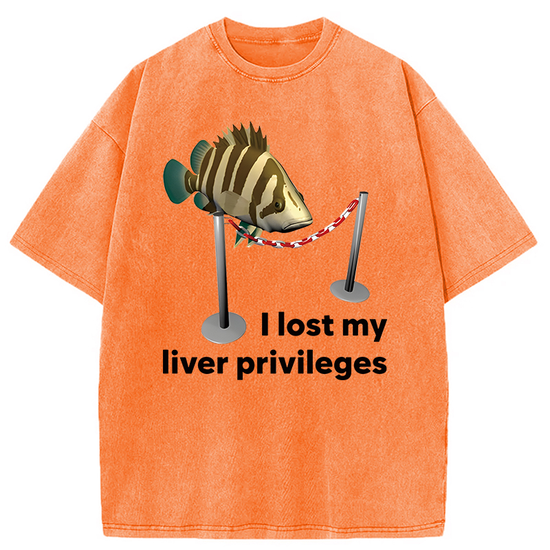 Modecanvas Funny Fish Meme DTG Printing Washed T-Shirt