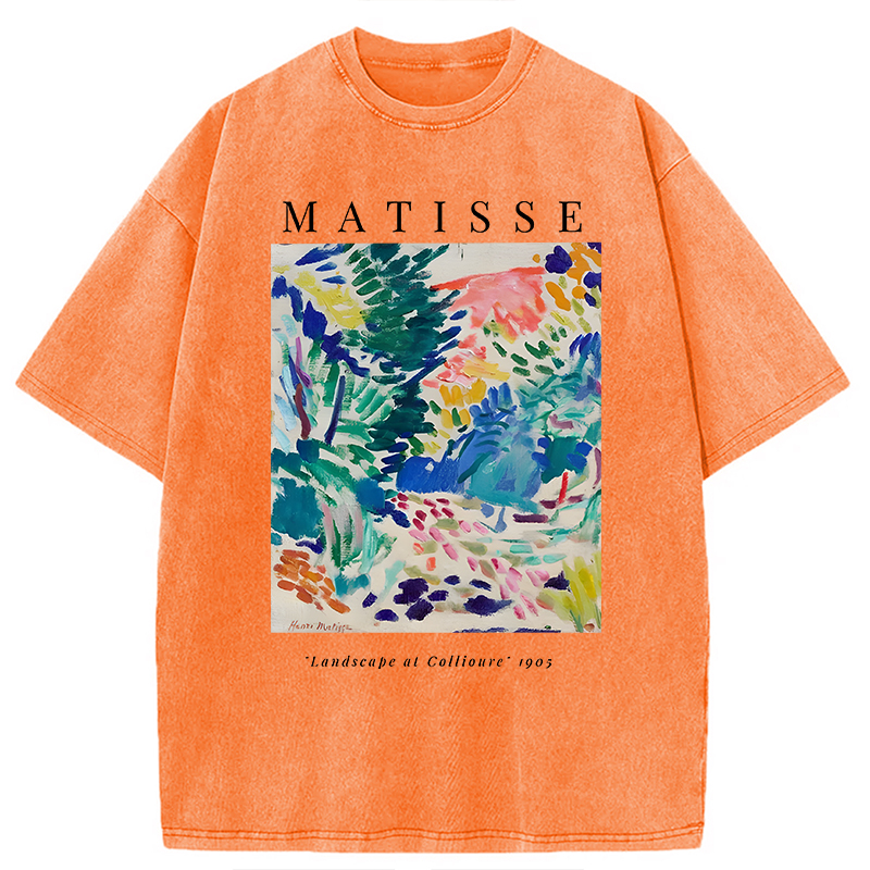 Modecanvas Henri Matisse Landscape DTG Printing Washed T-Shirt