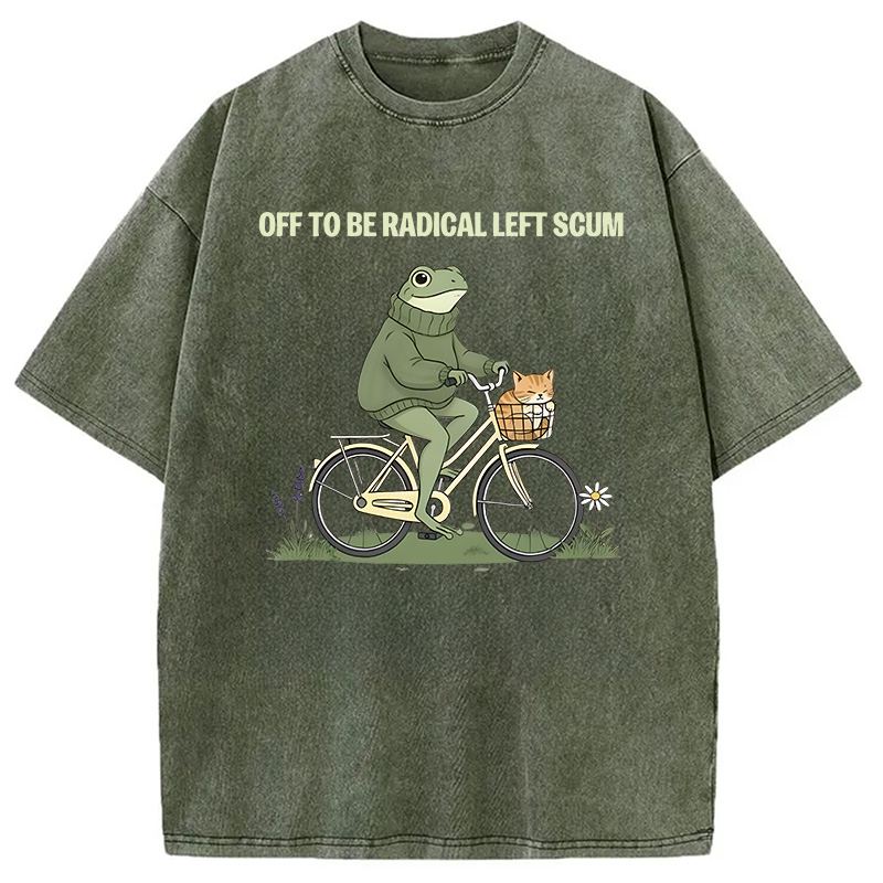 Modecanvas Off To Be Radical Left Scum DTG Printing Washed T-Shirt