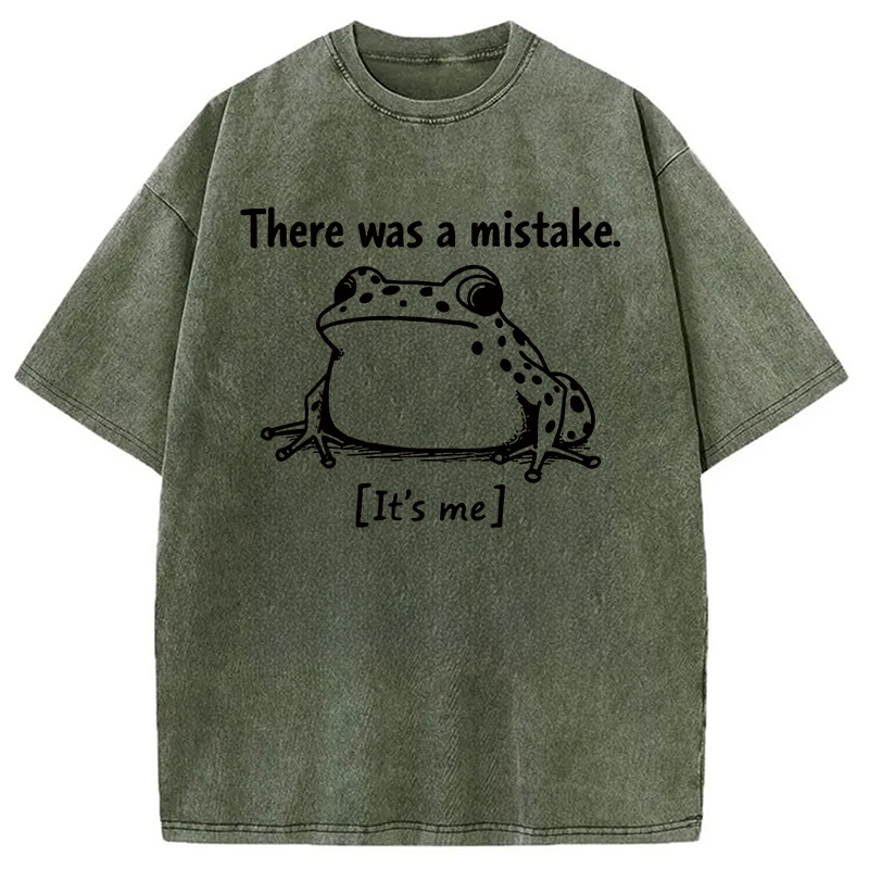 Modecanvas There Was A Mistake Frog Self DTG Printing Washed T-Shirt