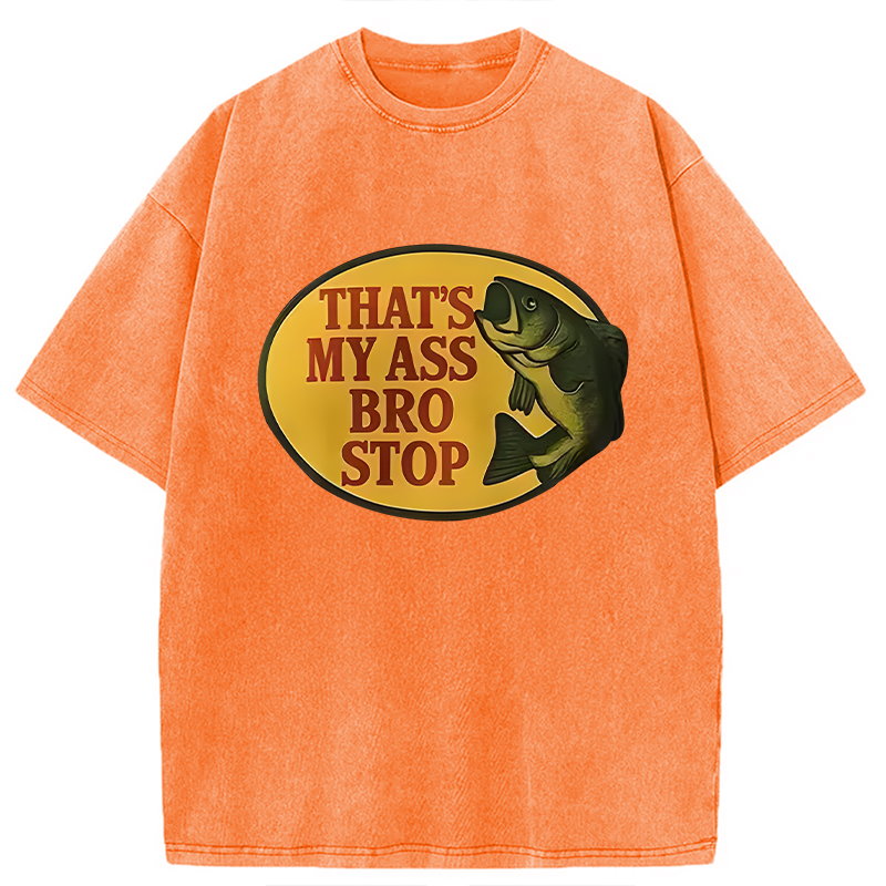 Modecanvas Bro Stop Washed T-Shirt-modecanvas