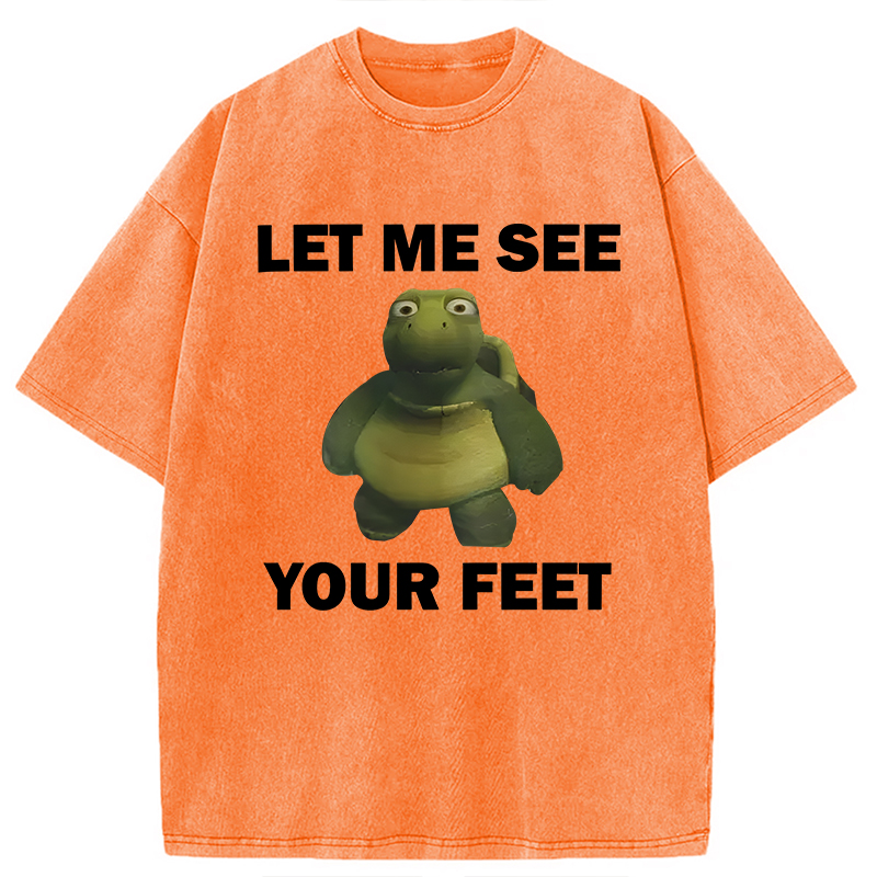 Modecanvas Let Me See Your Feet DTG Printing Washed T-Shirt