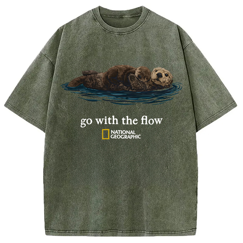Modecanvas Go With The Flow DTG Printing Washed T-Shirt