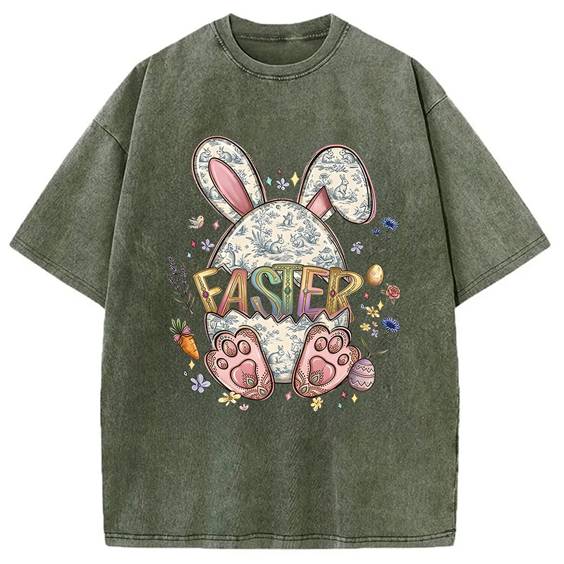 Modecanvas Easter Bunny Egg DTG Printing Washed T-Shirt