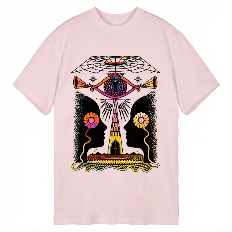 Modecanvas Dual-Face Sacred Eye DTG Printing Classic T-Shirt-modecanvas