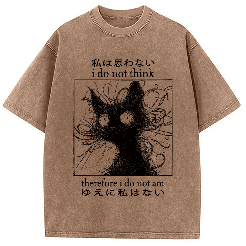 Modecanvas The Philosophy Of Cat Washed T-Shirt