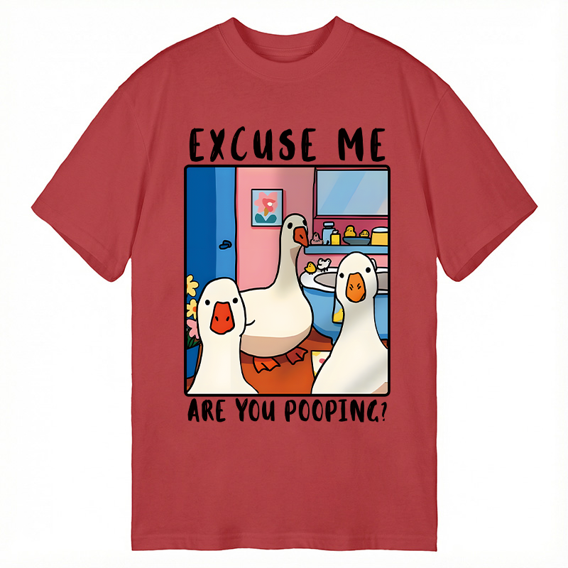 Modecanvas Excuse Me Duck Meme DTG Printing Classic T-Shirt-modecanvas
